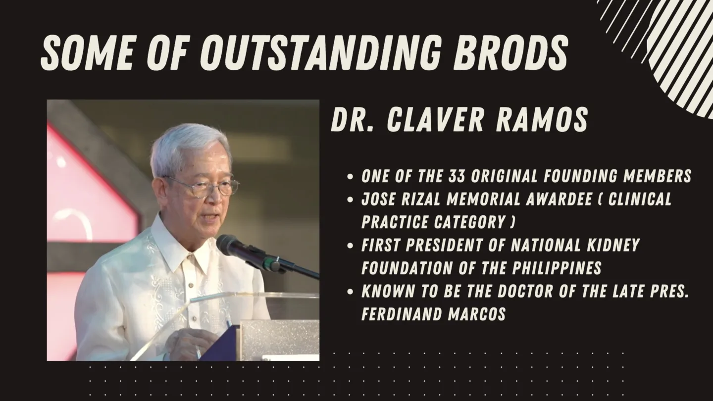 Notable brod Dr. Claver Ramos and his accomplishments.