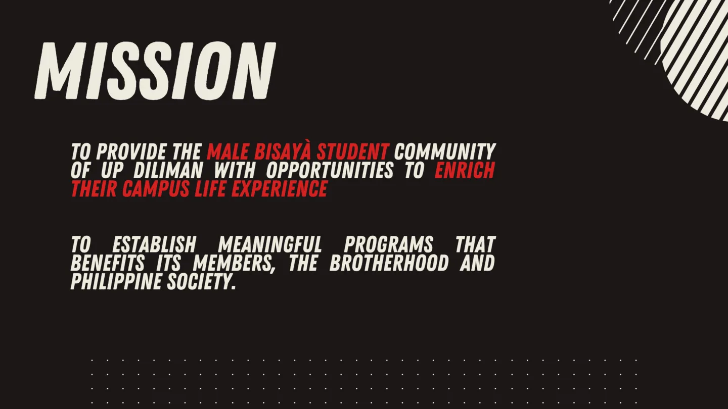 Mission graphic for the UP Brotherhood of the Filipinos 55.